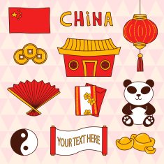 Cute Vector China Theme Set