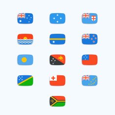 Oceanian Country Flags