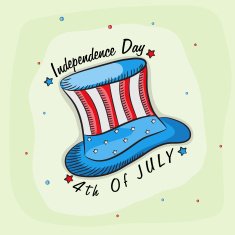 American Independence Day celebration with creative hat
