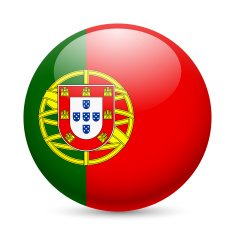 Round glossy icon of Portugal