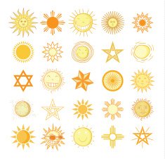Sun icon collection set vector illustration N3