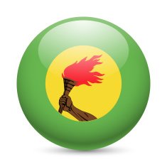 Round glossy icon of Zaire