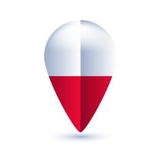 Map location pin with national flag N7