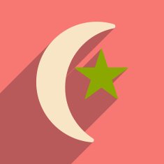 Flat with shadow icon and mobile application Turkish month N2