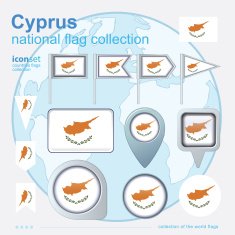 Flag of Cyprus icon collection vector illustration