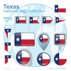 Flag of Texas icon collection vector illustration