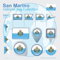 Flag of San Marino icon collection vector illustration