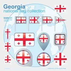 Flag of Georgia icon collection vector illustration N2