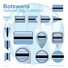 Flag of Botswana icon collection vector illustration