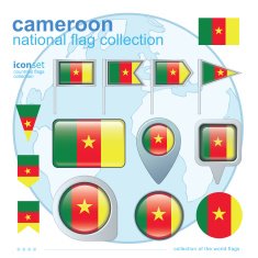 Flag of Cameroon icon collection vector illustration