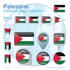 Flag of Palestine icon collection vector illustration