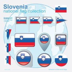 Flag of Slovenia icon collection vector illustration