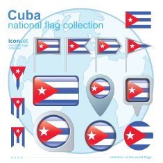 Flag of Cuba icon collection vector illustration