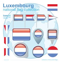Flag of Luxembourg icon collection vector illustration