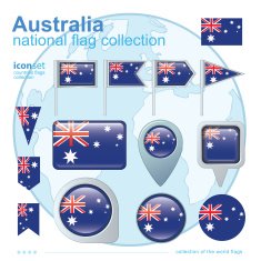 Flag of Australia icon collection vector illustration