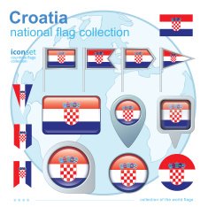 Flag of Croatia icon collection vector illustration
