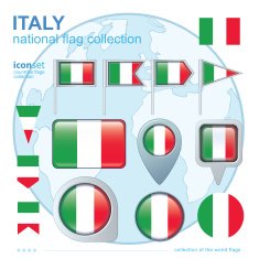 Flag of Italy icon collection vector illustration