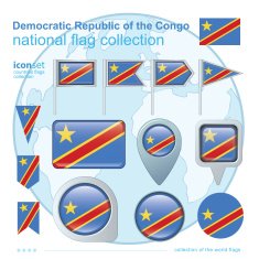 Flag of Democratic Republic the Congo icon collection