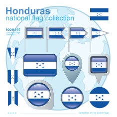 Flag of Honduras icon collection vector illustration