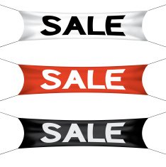 Sale banner flag vector set