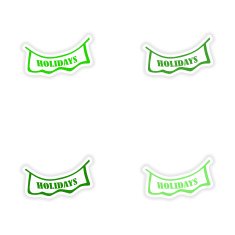 assembly realistic sticker design on paper garlands N4