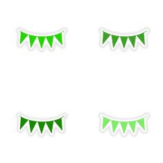 assembly realistic sticker design on paper garlands N6