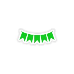 icon sticker realistic design on paper garland N7