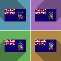 Flags Georgia and Sandwich Set of colors flat design