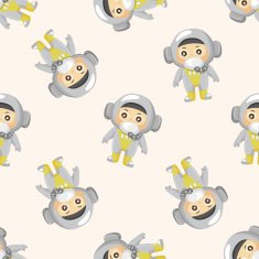 Space astronaut seamless pattern