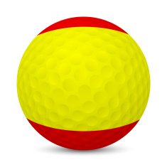 Golf ball with flag of Spain isolated on white