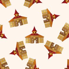 castle cartoon sticker icon N6