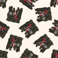 pirate flags cartoon seamless pattern background