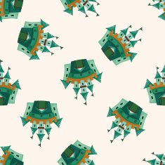 castle cartoon seamless pattern background N16