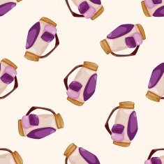 golf equipment cartoon seamless pattern background