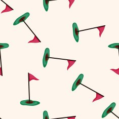 golf equipment cartoon seamless pattern background N8