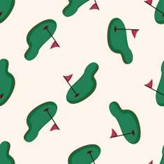 golf equipment cartoon seamless pattern background N12