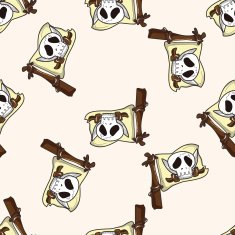 pirate flags cartoon seamless pattern background N2