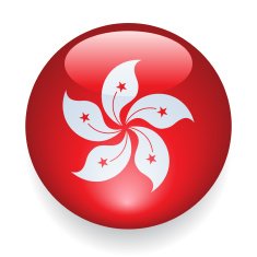World Flag Button Hong Kong