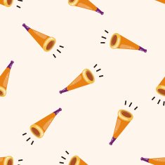 birthday horn cartoon seamless pattern background N2