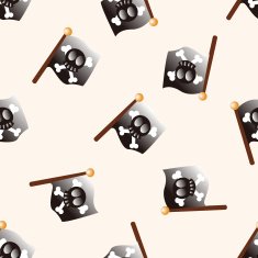 pirate flags cartoon seamless pattern background N3