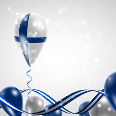 Finnish flag on balloon