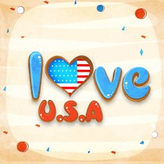 Stylish text for American Independence Day celebration