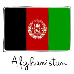 Afganistan flag doodle N2