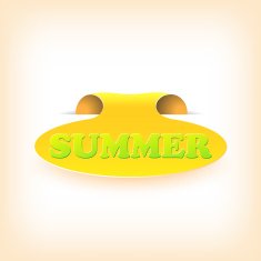 Realistic curved ribbon icon summer Vector illustration N2