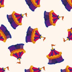 circus tents cartoon seamless pattern background N4