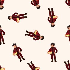 f1 racing cartoon seamless pattern background N37