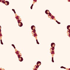 f1 racing cartoon seamless pattern background N38