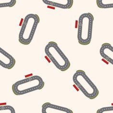 f1 racing cartoon seamless pattern background N42