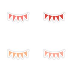 assembly realistic sticker design on paper garlands N9