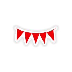 icon sticker realistic design on paper garland N9